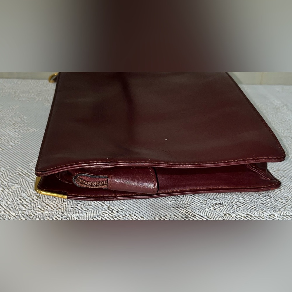 Vintage Cartier Leather Bordeaux Burgundy Clutch Wristlet - Picture 10 of 14